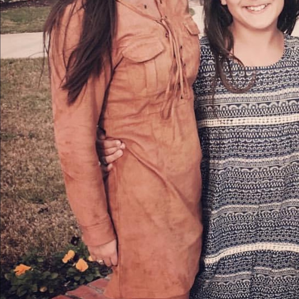 Suede boutique dress. perfect for thanksgiving!